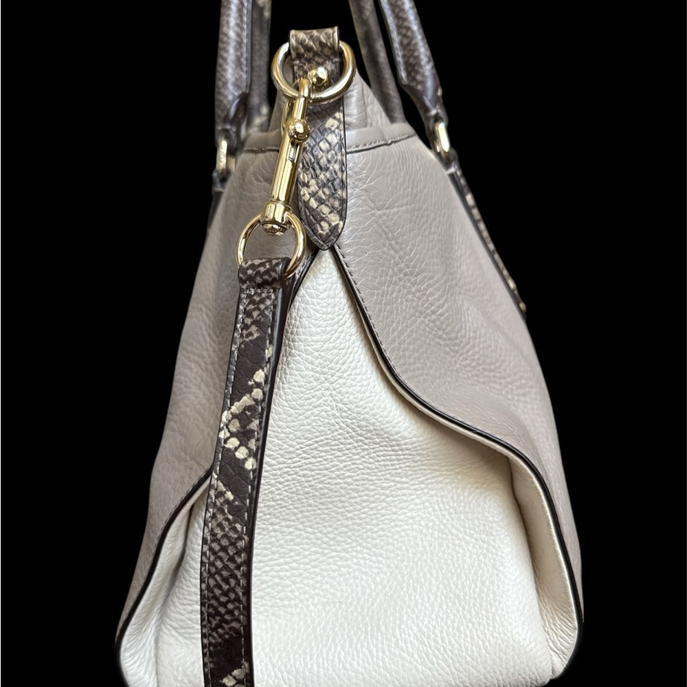 Coach Morgan Color Block Pebble Leather w/exotic embossed trim satchel/crossbody - Picture 6 of 11